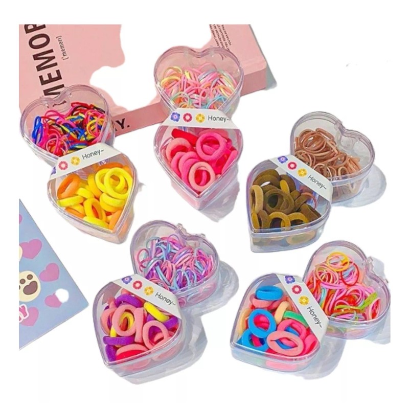 Eco R Pack 12 Estuche Mini Donas Cabello Multicolor Ligas