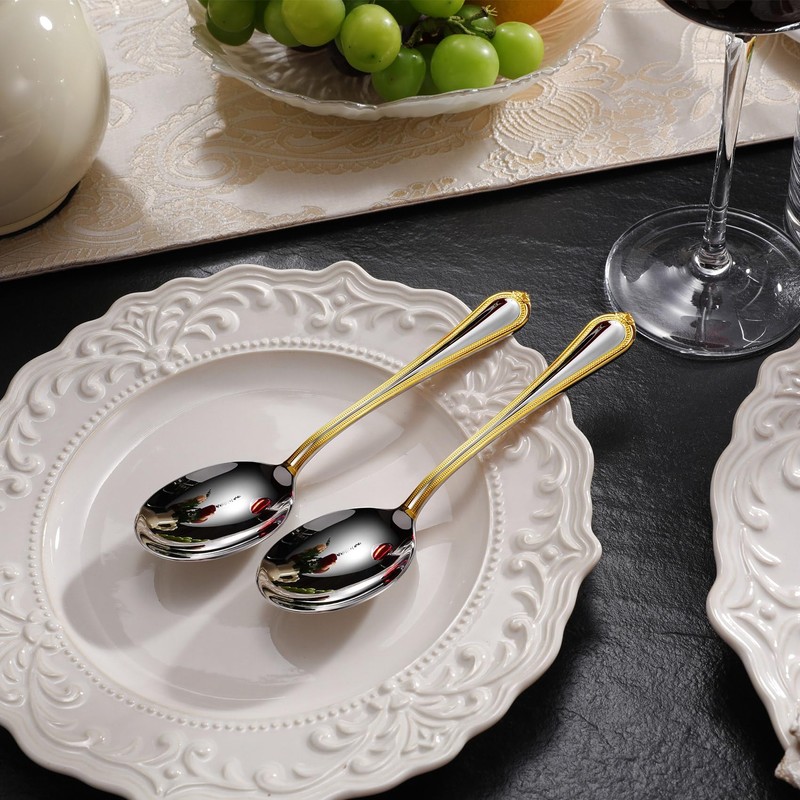 KEAWELL Pearl Edge 4-Piece Premium Spoon Set, 18/10 Stainless Steel,