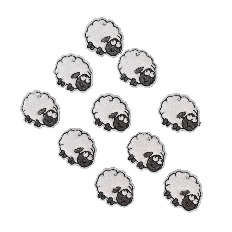30pcs Cloth Patches Embroidered Iron On Sew On Sheep Shape