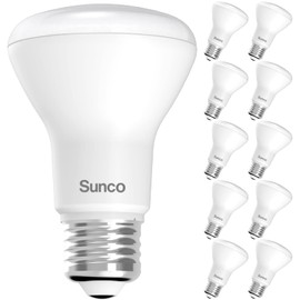 Sunco 10 Pack BR20 LED Bulb Dimmable, Small Recessed Lighting Bulbs, R20 Mini Flood Light Indoor, 550 LM, 7W (50W Equivalent), 6000K Daylight Deluxe, E26 Base, Can Light for Home, Kitchen, Bedroom UL