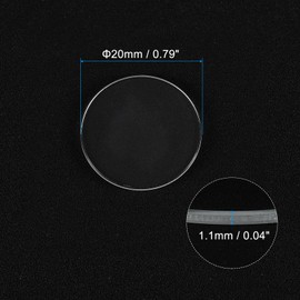 QUARKZMAN Pack of 12 Watch Glass Round Flat Watch Crystal Lens Glass 20 mm x 1.1 mm (Diameter x Thickness) Round Glasses Replacement Glasses Watches Face Crystals Lens Tool for Watchmaker Repair,
