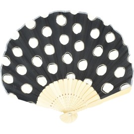 Ken Onishi SY19-A03 Shell Fan, 7.9 inches (20 cm), Dot Black, Ripple, dot/black