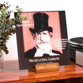 Facmogu Now Playing Vinyl Record Stand, Wooden Vinyl Record Display Holder, Now Spinning Record Rack for Single CD LP Display, Vinyl Record Storage Stand for Albums & LPs, Great Gift for Record Lovers