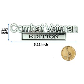 Lydvegz 2 Pack Combat Veteran Edition Emblem Metal Badge Fender Decal Car Truck Replacement for Universal Vehicle, SUV,Motorcycle,Bike Chrome Black