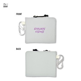 Aventura 0072 Mini Wallet, Coin Case, Coin Purse, L-Shaped Zipper, Carabiner, Compact, Women's, Travel, Work, School, Going Out, Adults, Students, Gray