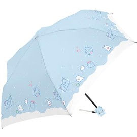 Klux 125486 Children's Folding Umbrella, 19.7 inches (50 cm), Obakaine, Light Blue