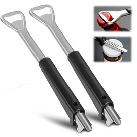 EUIOOVM Adjustable Can Opener, 2024 3-in-1 Stainless Steel Jar Opener, Pack of 2 Multifunctional Labour-Saving Can Opener and Lid Opener, Adjustable Can Opener for Weak Hands