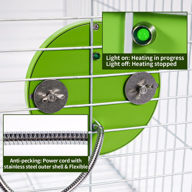 MUDUOBAN Bird Heater for Cage Thermostatical Bird Warmer Heater Pad