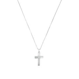 Amor 9070459 Women's Necklace with Pendant 925 Sterling Silver 45 cm Silver Cross Comes in Jewellery Gift Box, Sterling Silver, None