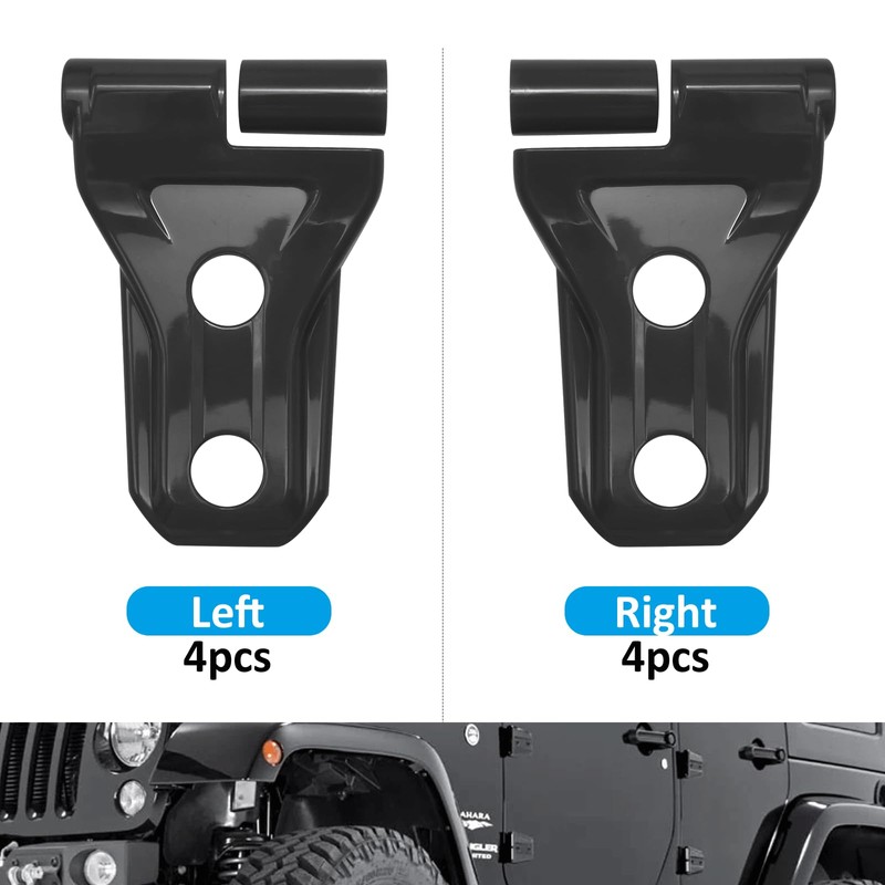 UOIENRT 8Pcs Black Door Hinge Cover Replacement for Jeep Wrangler