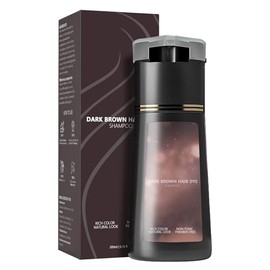 Hair Dye Shampoo, Hair Care Instant Dye Shampoo, Instant Color in 10 Minutes, Natural Hair Color for Gray Coverage, Color Restoring Shampoo for All Hair Types, Dark Brown