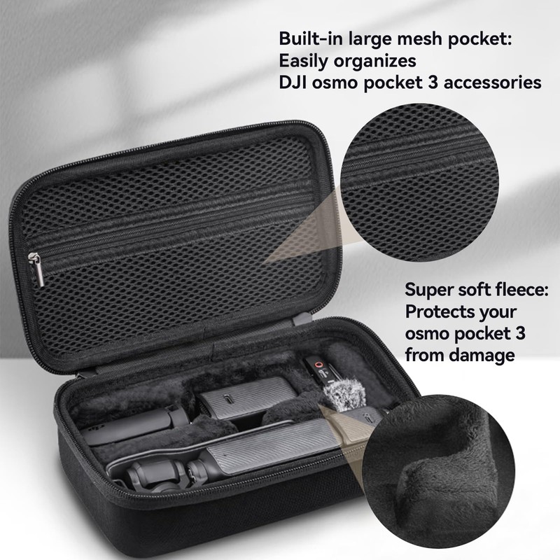 YINGSHIJIANG Osmo Pocket 3 Case,Perfect Fit Portable PU Storage Pouch