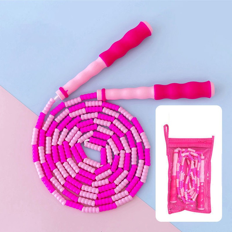 Jump Rope Comfortable Grip Adjustable Durable Lightweight Safe Beaded Skipping