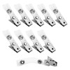 CHTUGEM 30 Pcs Metal Badge Clips with Transparent PVC Straps,
