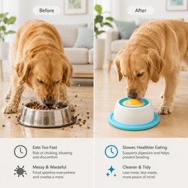 Pet Lick Mat Slow Feeder for Dogs & Cats – Rotating Treat Bowl for Yogurt, Broth & Interactive Feeding
