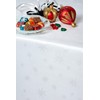 Diana Cowpe WHITE CHRISTMAS SEASONAL STAR PATTERN TABLECLOTH Metallic Silver