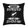 Chainsaw Electrics Tools Woodwork Logging Lumberjack Throw Pillow, 18x18, Multicolor
