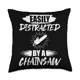 Chainsaw Electrics Tools Woodwork Logging Lumberjack Throw Pillow, 18x18, Multicolor