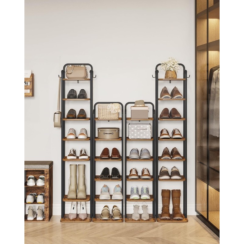 Hzuaneri 8 Tiers Vertical Shoe Rack, Narrow Shoe Tower, Tall
