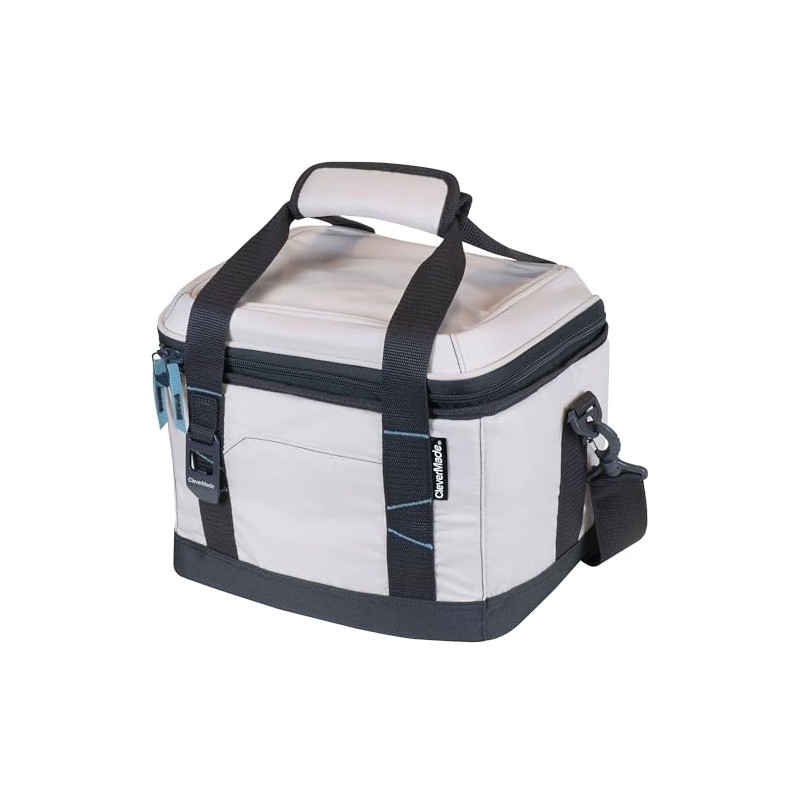 18 Can Cooler Bag with Shoulder Strap, White and Black