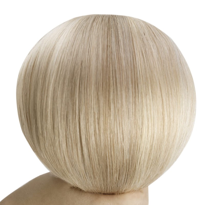 YoungSee #18/613 Clip-In Real-Hair Extensions, Blonde, Light Blonde with Strawberry