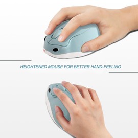 Thanice 2.4G Cute Wireless Mouse, Kawaii Hamster Silent Portable Optical Mice Cordless 1200DPI Mouse with USB Receiver for Laptop/PC/MacBook/Notebook/Girl Gifts (Blue)