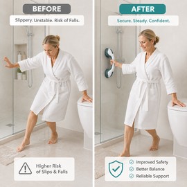 Suction Shower Grab Bar for Bathroom Support – Tool-Free Safety Handle for Shower, Tub, Toilet and Travel