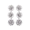 Jerollin Silver Flower Geometric Statement Earring for Women,Unique Design Drop
