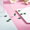 LiQunSweet 100 Pcs Enamel Green Leaf Clover Charms LightGold Shamrock