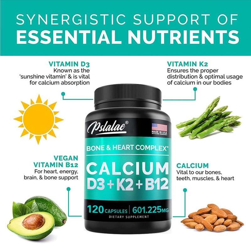 Pslalae 4-in-1 Calcium 600 mg with Vitamin D3 K2 B12
