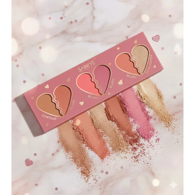 Paleta Facial 3 En 1: Contorno, Rubor E Iluminador En