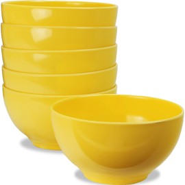 Calypso Basics by Reston Lloyd Melamine Bowl, Set of 6, Lemon Yellow