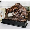 Ebros Wall Street Charging Bull Goring Bear Bronze Electroplated Figurine