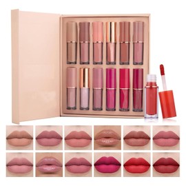 12 Colores Brillo De Labios, Set De Maquillaje De Larga Duración, Resistente Al Agua y Al Color, Lápiz Labial Elegante y De Alta Gama Es Un Regalo Único Para Mujer, Traje De Mujer De Maquillaje