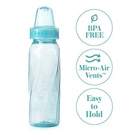 Evenflo Feeding - Botellas de cuello estándar de plástico teñido clásico para bebé, bebé y recién nacido, rosa/lavanda/verde azulado, 8 onzas (paquete