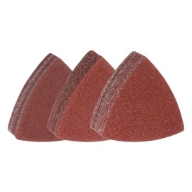 sourcing map 60pcs Triangular Hook & Loop Sandpapers 40/60/80 Grits 3-1/8" Aluminum Oxide Sanding Pads Mouse Detail Sander Papers Multitool Sheets Set (20pcs of Each Grits)