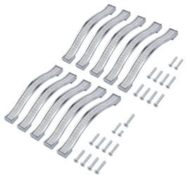 Justech Door Handles 10PCs Modern Crystal Diamond Door Knobs 128mm for Cabinet Kitchen Wardrobe Cupboard