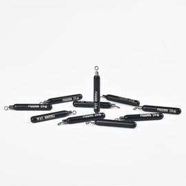 MUUNN 10 Pack Tungsten Free Rig Skinny Drop Shot Weights,Raindrop Free Rig Fishing Sinkers kit for Drop Shot Rig,97% Density Tungsten Fishing Weights (5/8oz - 10 Pack, No Chip Black)