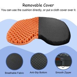 NEW-Vi Anti-Slip Kayak Seat Cushion - Waterproof Thicken Gel Boat Kayak Canoe Rowing Stadium Pad for Sit in Kayak Chair Kayak Accessories Equipment Gear for Fishing Kayak,Orange 2pcs