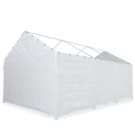 Abba Patio Carport Replacement Sidewall Tarp for 10×20, 8 Legs Carport Frame Tent Garage, White(Top and Frame Not Included)