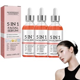 Potente Srum Facial Antiedad 5 en 1,Suero Facial de Vitamina C con Niacinamida,Serum Facial Antiedad con Colgeno,Serum Facial de Vitamina C con cido  