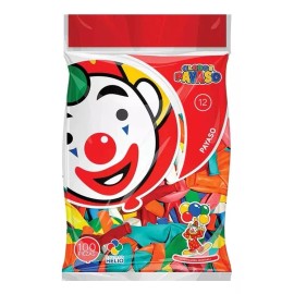Payaso Globo Payaso N12 Colores Bolsa Con 25pzs