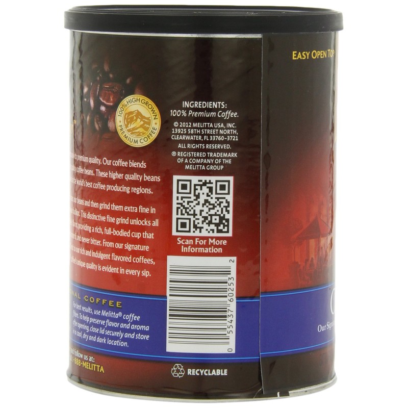 Melitta Coffee Medium Roast Extra Fine Grind Can, Classic Blend,