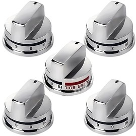 4 pomos de quemador de rango EBZ37189611 y 1 perilla de control de quemador de ebullición EBZ37189609 compatible con L-G LRG30355ST LRG30357ST LRG30855ST Perillas de repuesto para estufa de gas