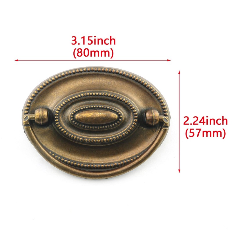 HJGarden 2PCS Antique Cabinet Handle, Retro Distressed Drawer Pull, Drop