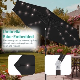 Bonosuki 9FT Patio Umbrella for Outdoor with Push Button Tilt and Crank, Outdoor Patio Umbrellas Table Umbrella 8 Sturdy Ribs UV Protection Waterproof for Market, Garden, Deck, Backyard, Pool