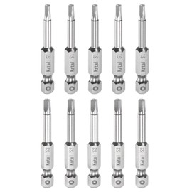 HARFINGTON 10pcs S1 S2 Square Screwdriver Bit 1/4" Hex Shank 2" Length Magnetic Screw Driver Power Tool