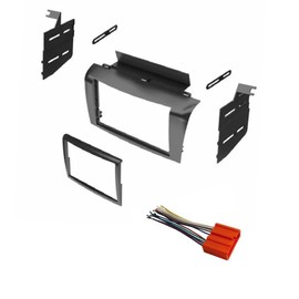 ASC Audio Car Stereo Radio Install Dash Mount Kit and Wire Harness for Installing a Double Din Radio for 2004 2005 2006 2007 2008 2009 Mazda3 Mazda 3