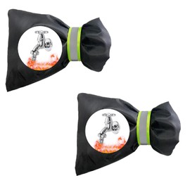 Outside Tap Covers for Winter,2PCS Waterproof Thickened Tap Cover,with Reflective Strip,Outside Water Faucet Winter Covers,Outside Tap Cover Frost Protector,Protects Your Tap from Freezing Bursting