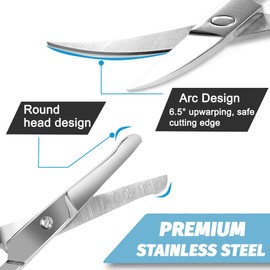 Pack of 2 Professional Stainless Steel Scissors, Hairdressing Scissors, Eyebrow Scissors, Nose Hair Scissors, Ear Scissors, Safe Skin Scissors, Suitable for Home, Hairdressing Salon, Hairdresser